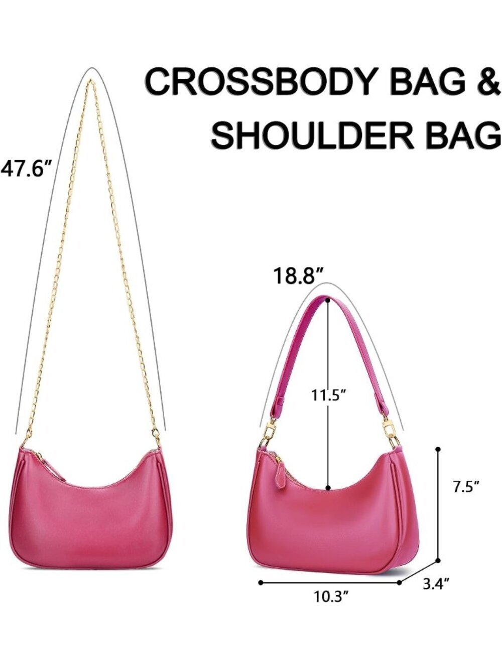 Women's Bags Rosered Leather Hobo Shoulder Handbag Retro Clutch Stylish Purse - Picture 5 of 6